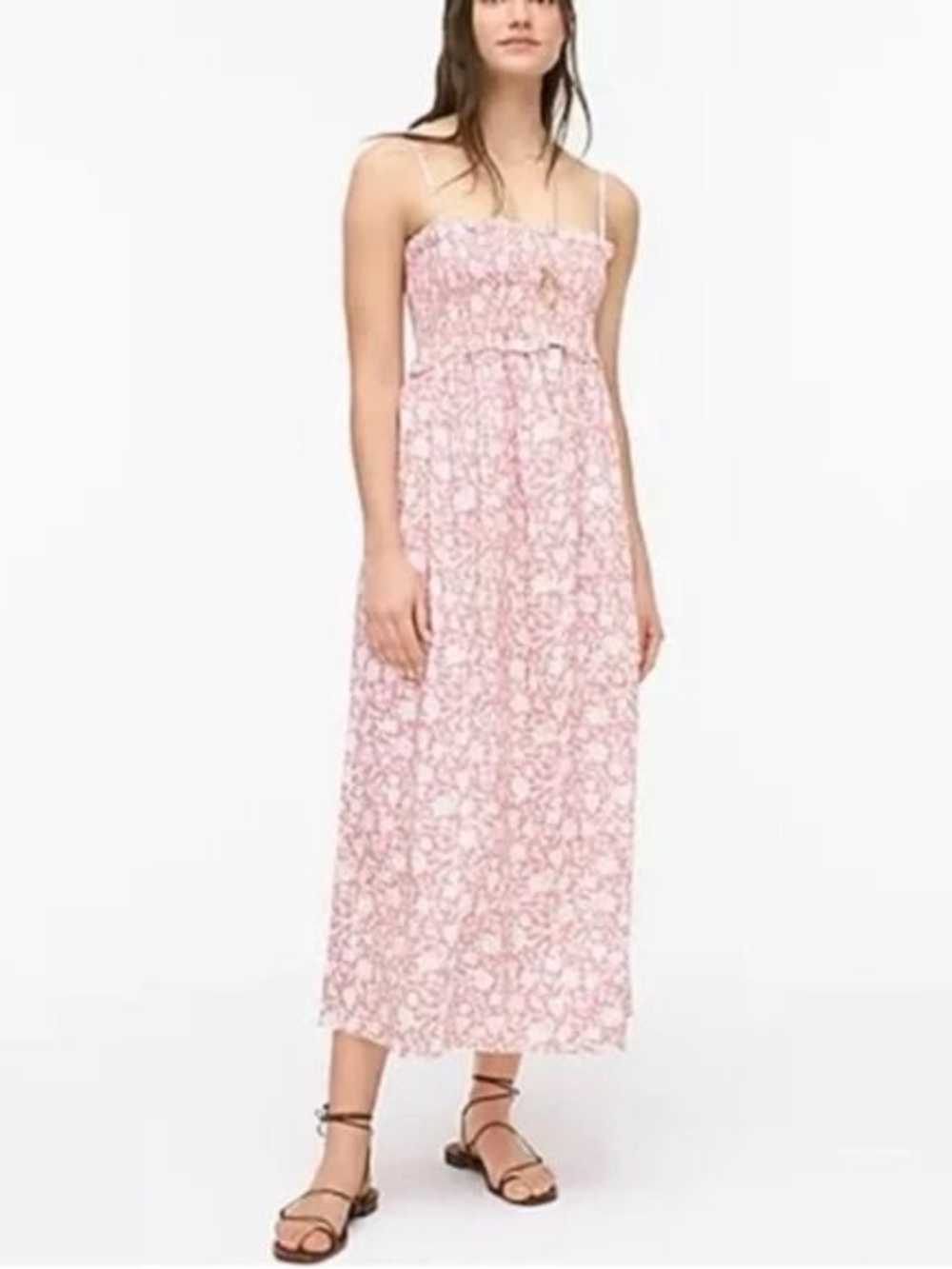 J Crew Smocked Cotton Poplin
Dress Rose Vines